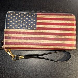 American Flag Wallet Wristlet - will hold a regular size cell phone